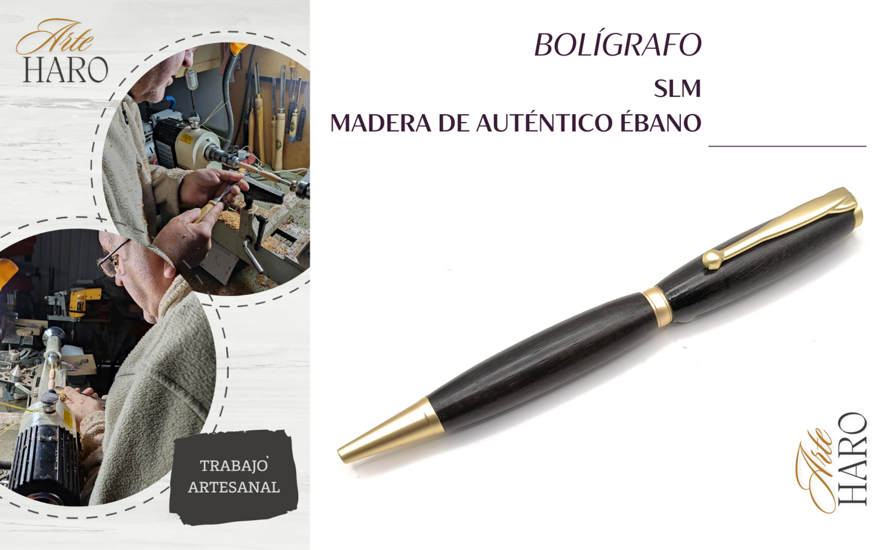 Bolígrafo SLM en madera de auténtico ébano. - 3