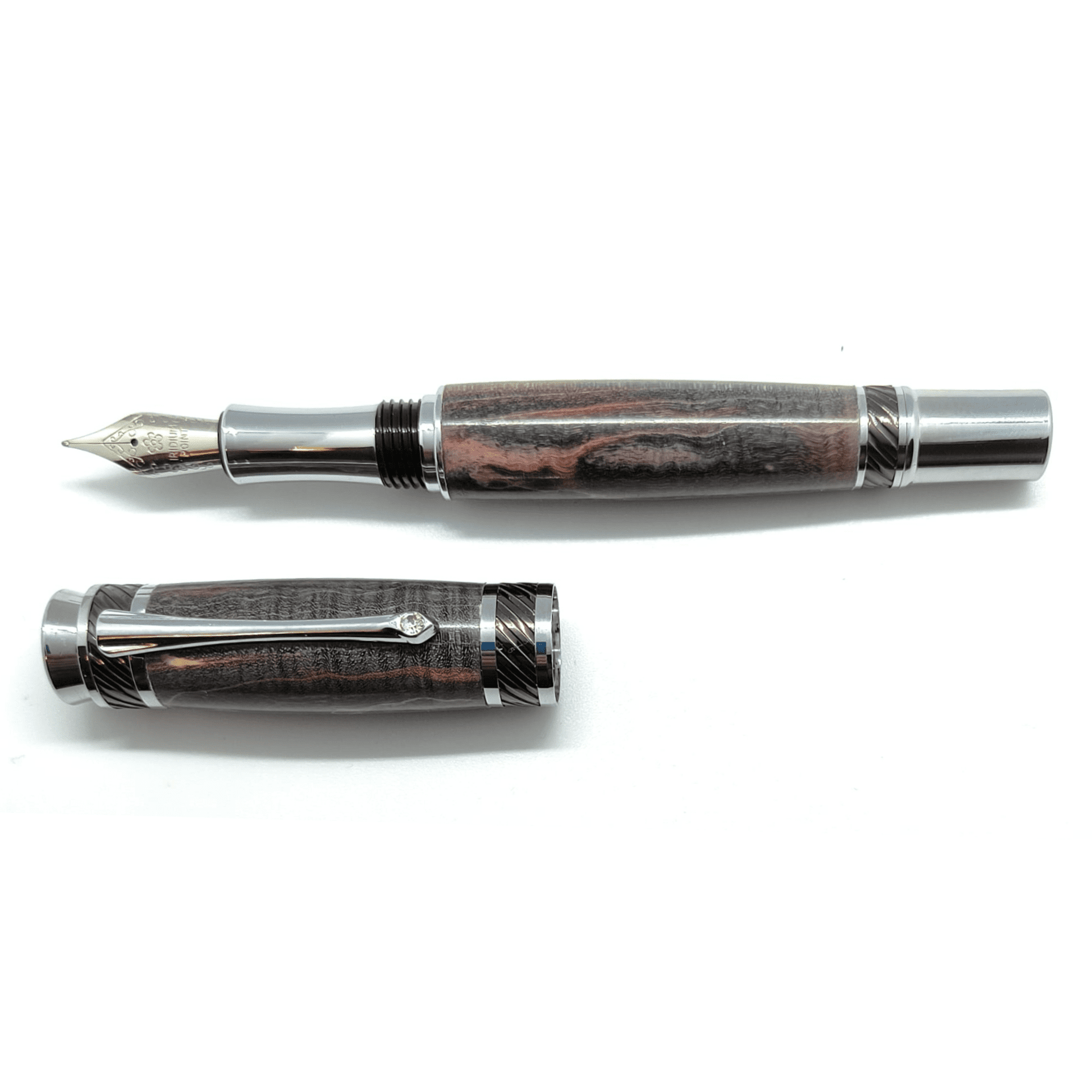 Pluma Estilográfica Titanium en madera de Abedul con cristal tallado - 3