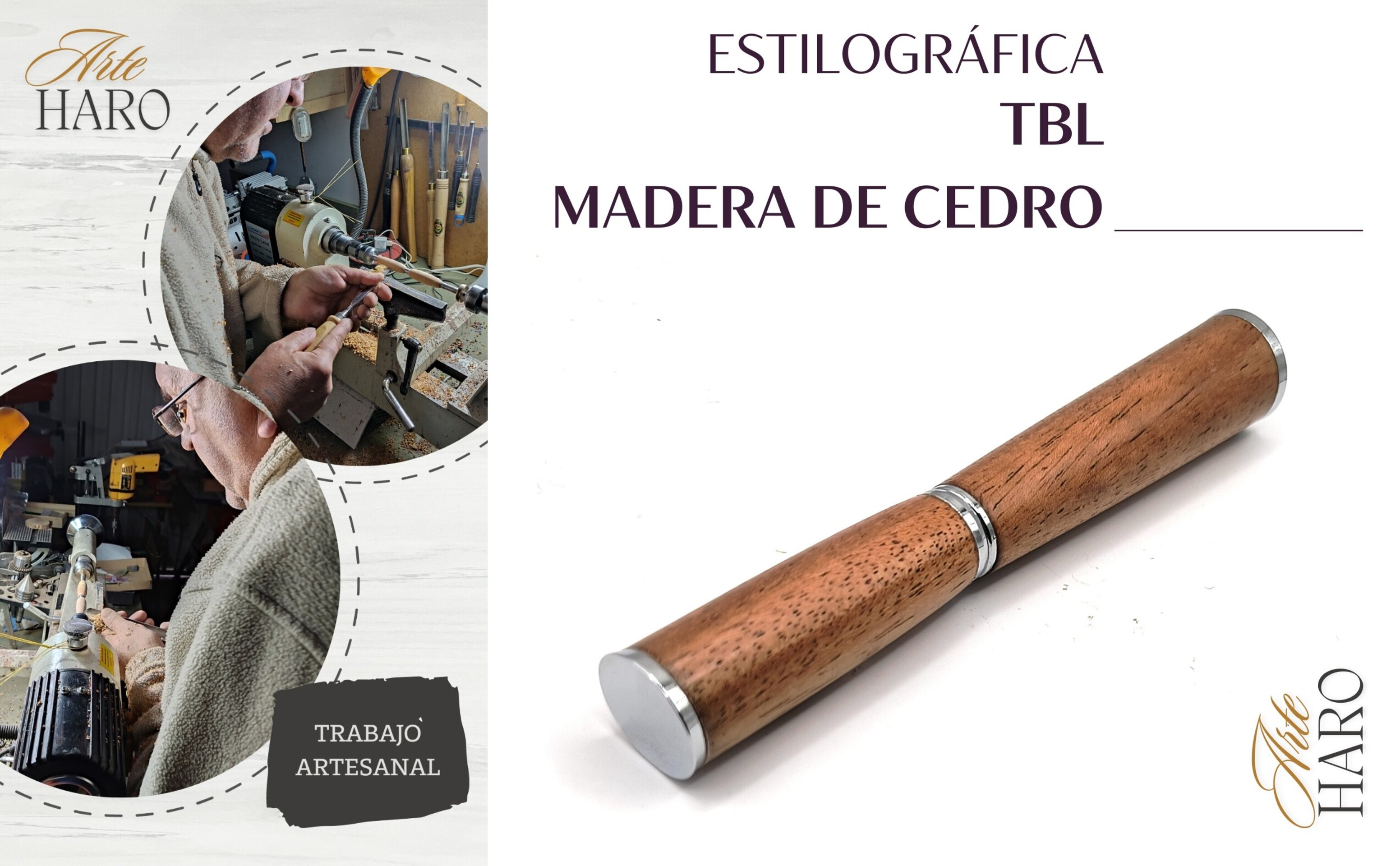 Pluma Estiolográfica TBL en madera de Cedro - 4