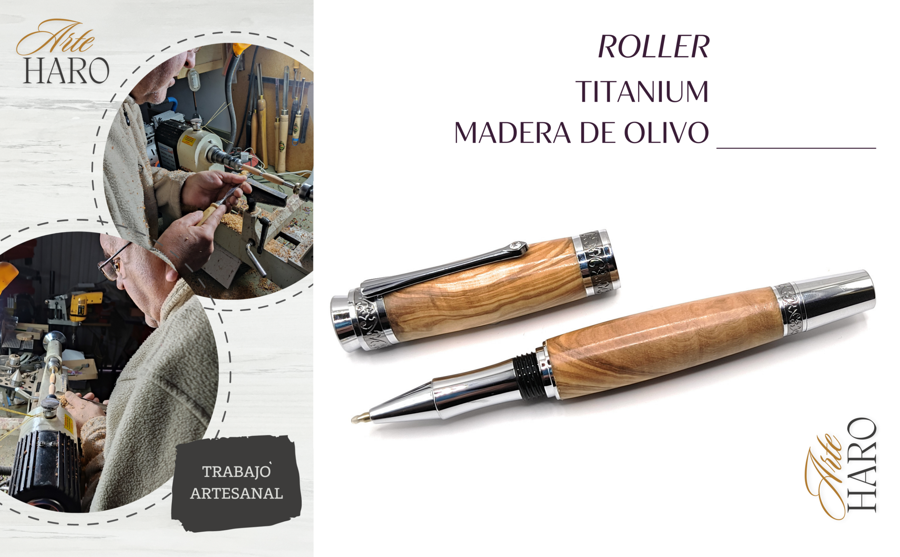 Roller TITANIUM en madera de Olivo - 3