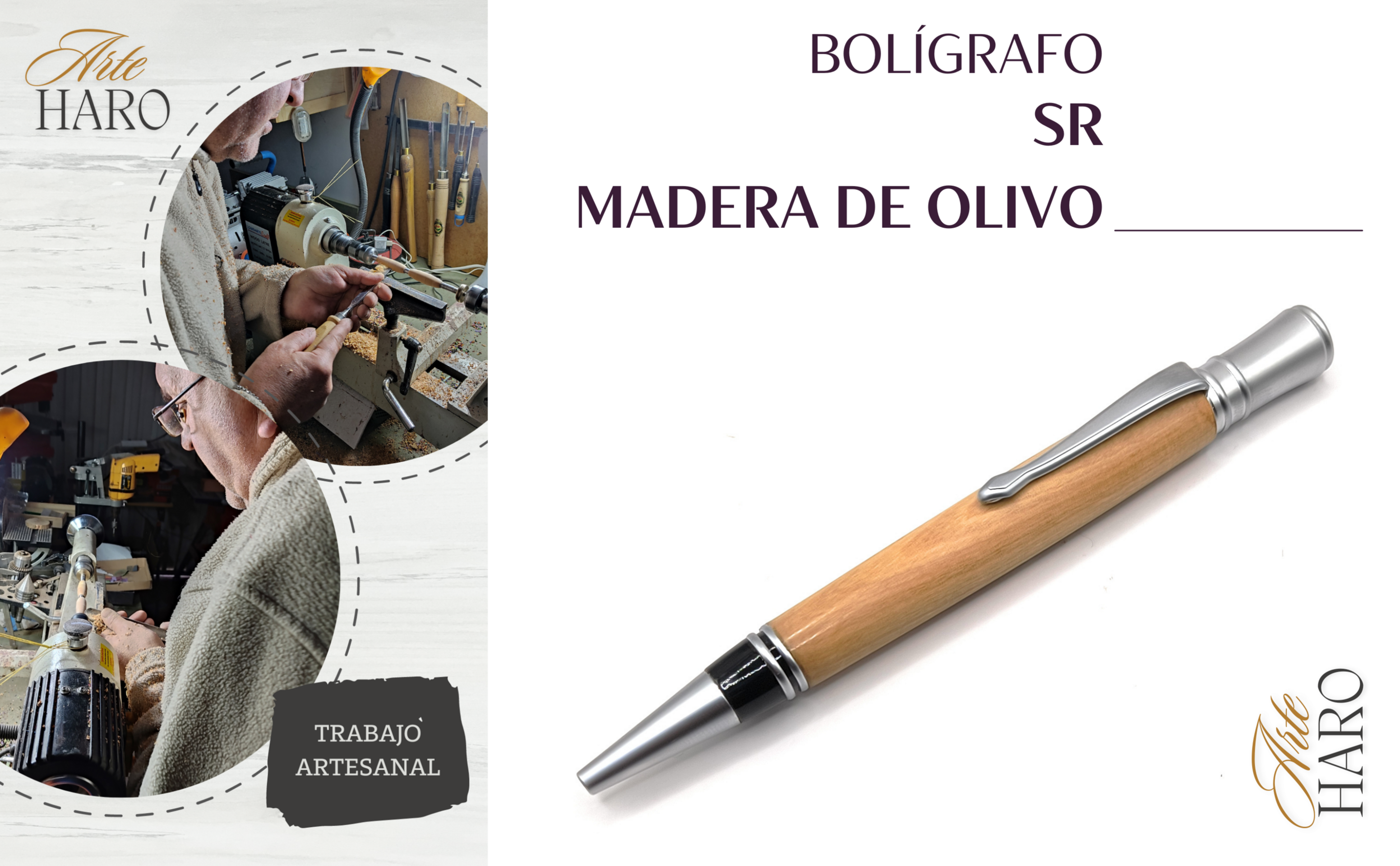 Bolígrafo SR en madera de Olivo - 4