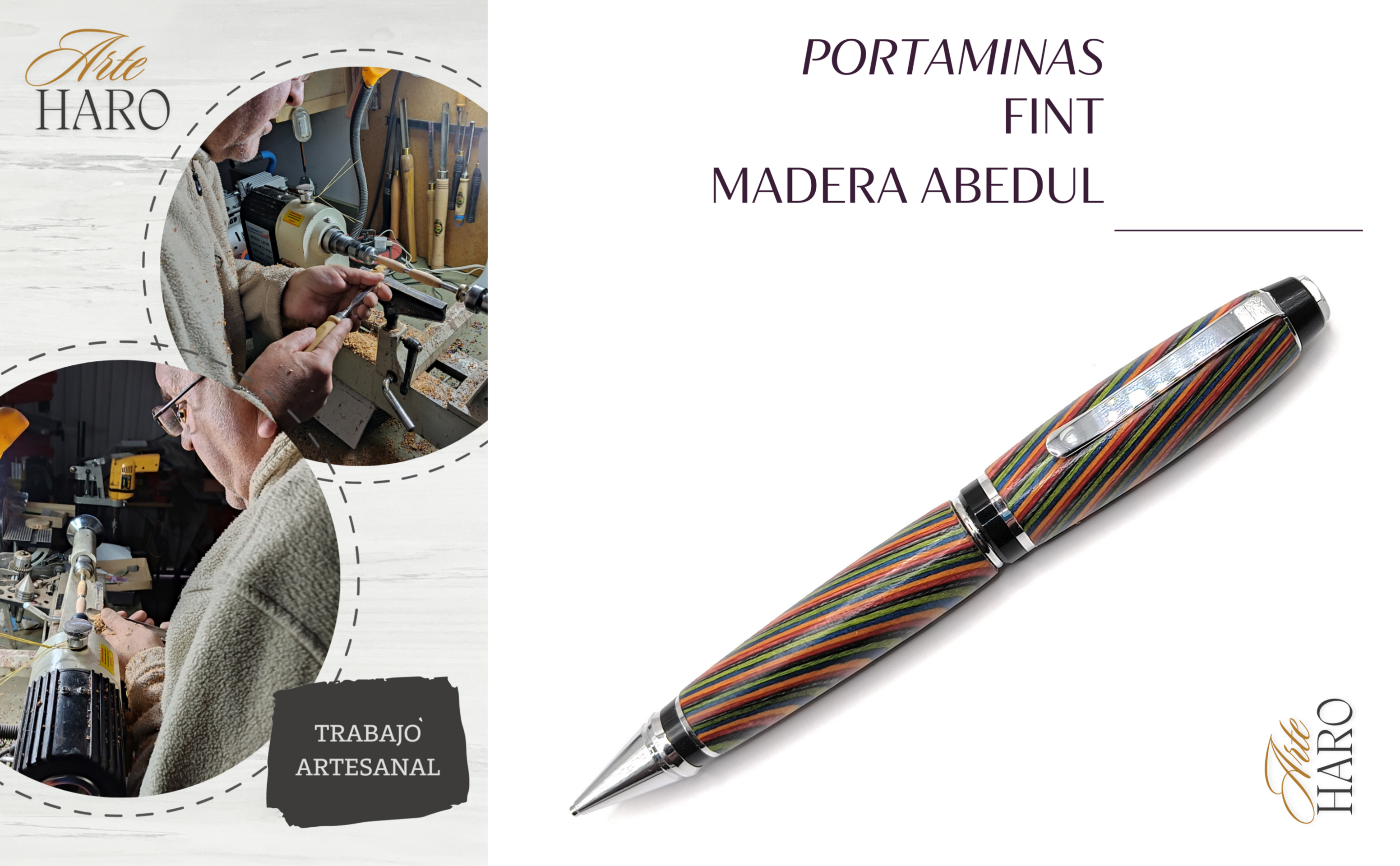 Portaminas Fint en madera Multicolor - 3