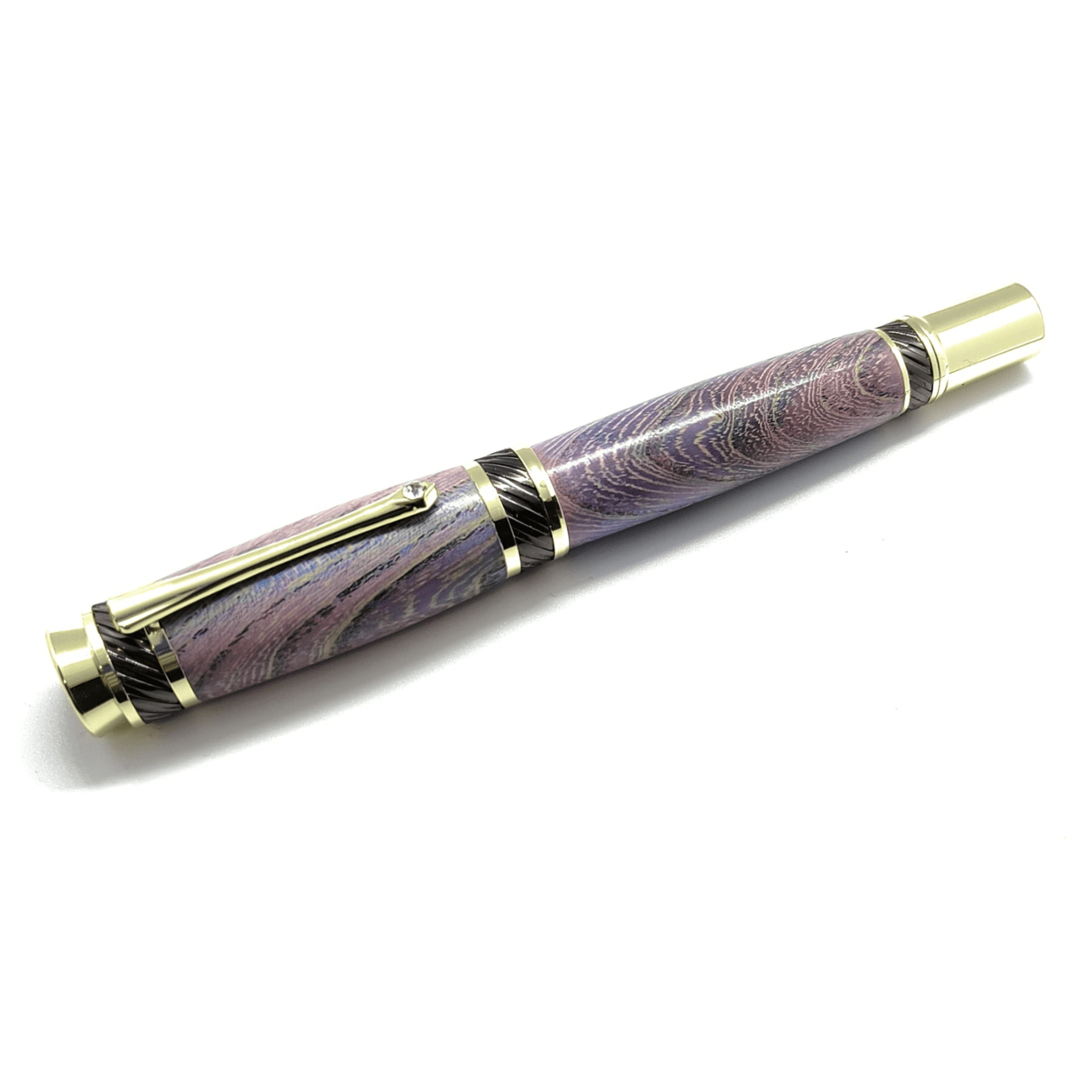 Pluma Estilográfica Titanium en madera de Abedul con cristal tallado - 1